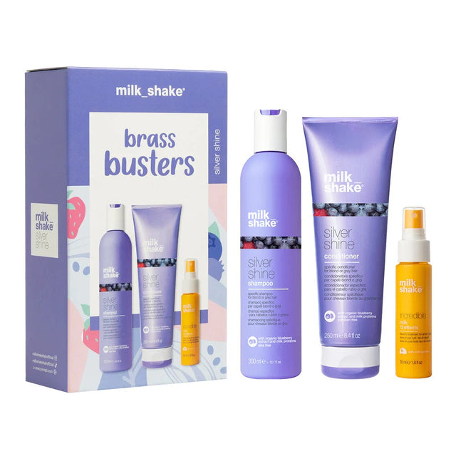 Set Milk Shake: Silver Shine, Hair Shampoo, 300 ml + Silver Shine, Hair Conditioner, 250 ml + Incredible, Hair Oil Treatment, Protects, 50 ml - Feel You