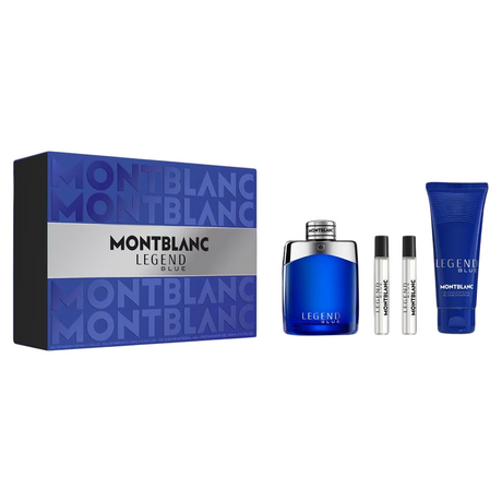 Set Montblanc: Legend Blue, Eau De Parfum, For Men, 100 ml + Legend Blue, Eau De Parfum, For Men, 2 pcs, 7.5 ml + Legend Blue, Cleansing, Shower Gel, All Over The Body, For All Skin Types, 100 ml - Feel You