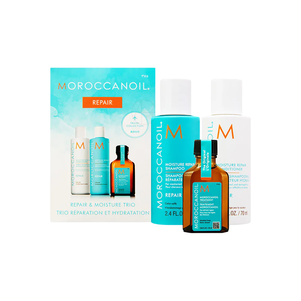 Set Moroccanoil: Repair, Paraben-Free, Hair Shampoo, For Moisturizing, 70 ml + Repair, Paraben-Free, Hair Conditioner, For Moisturizing, 70 ml + Hydration, Hair Oil Treatment, Hydrating, 25 ml - Feel You