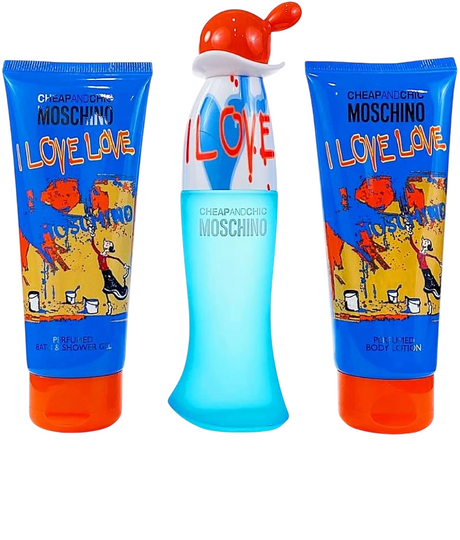 Set Moschino: I Love, Eau De Toilette, For Women, 50 ml + I Love, Cleansing, Shower Gel, For All Skin Types, 100 ml + I Love, Hydrating, Body Lotion, 100 ml - Feel You