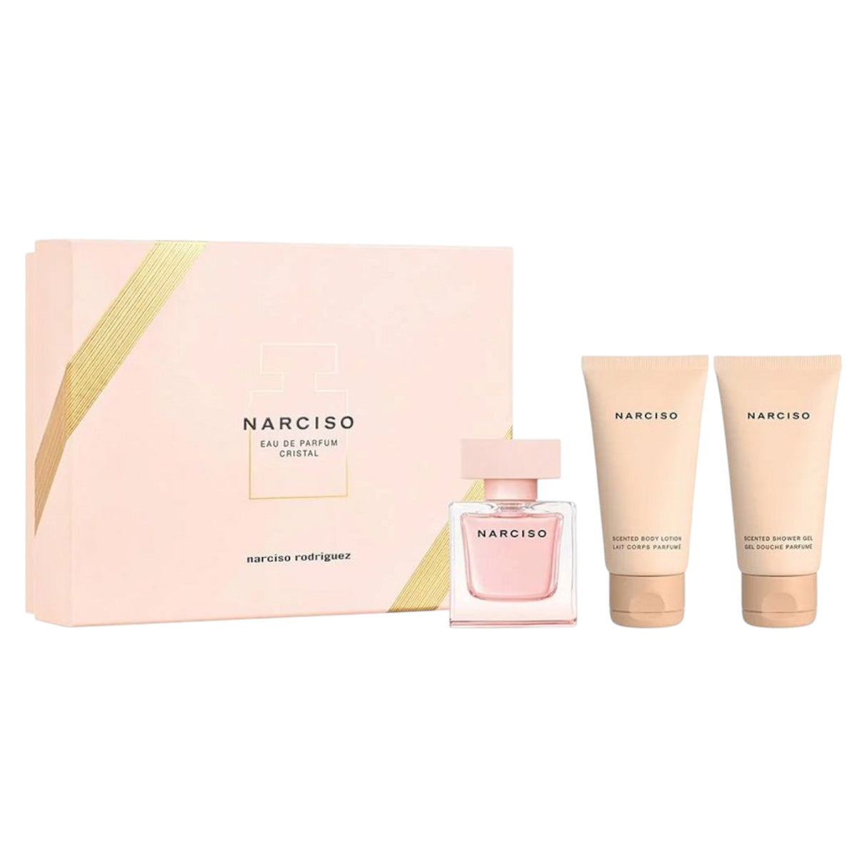 Set Narciso Rodriguez: Cristal, Eau De Parfum, For Women, 50 ml + Cristal, Hydrating, Shower Gel, All Skin Types, 50 ml + Cristal, Hydrating, Body Lotion, 50 ml - Feel You