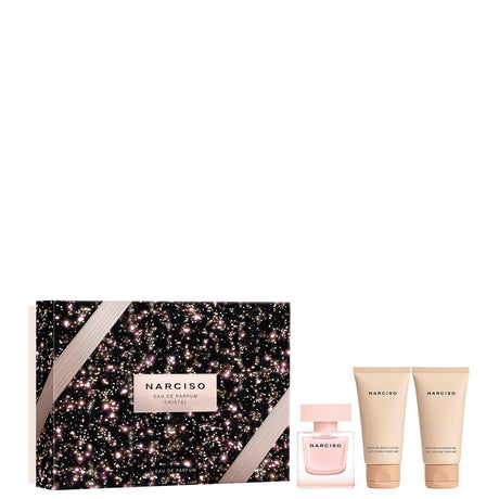 Set Narciso Rodriguez: Cristal, Eau De Parfum, For Women, 90 ml + Cristal, Hydrating, Body Lotion, 50 ml + Cristal, Cleansing, Shower Gel, All Over The Body, For All Skin Types, 50 ml - Feel You