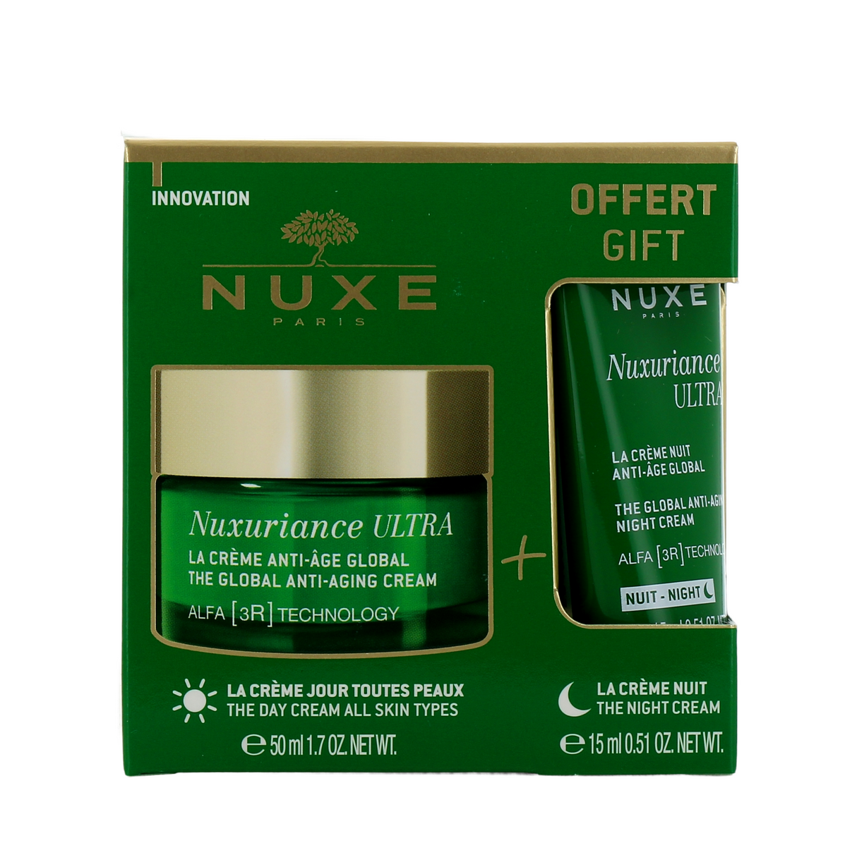 Set Nuxe: Nuxuriance Ultra, Anti-Ageing, Cream, For Face, 50 ml + Nuxuriance Ultra, Anti-Ageing, Night, Cream, For Face, 15 ml - Feel You