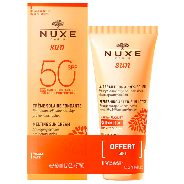 Set Nuxe: Sun, UV Protection, Sunscreen Cream, For Face, SPF 50, 50 ml + Sun, Sun Protection, After-Sun Lotion, 50 ml - Feel You