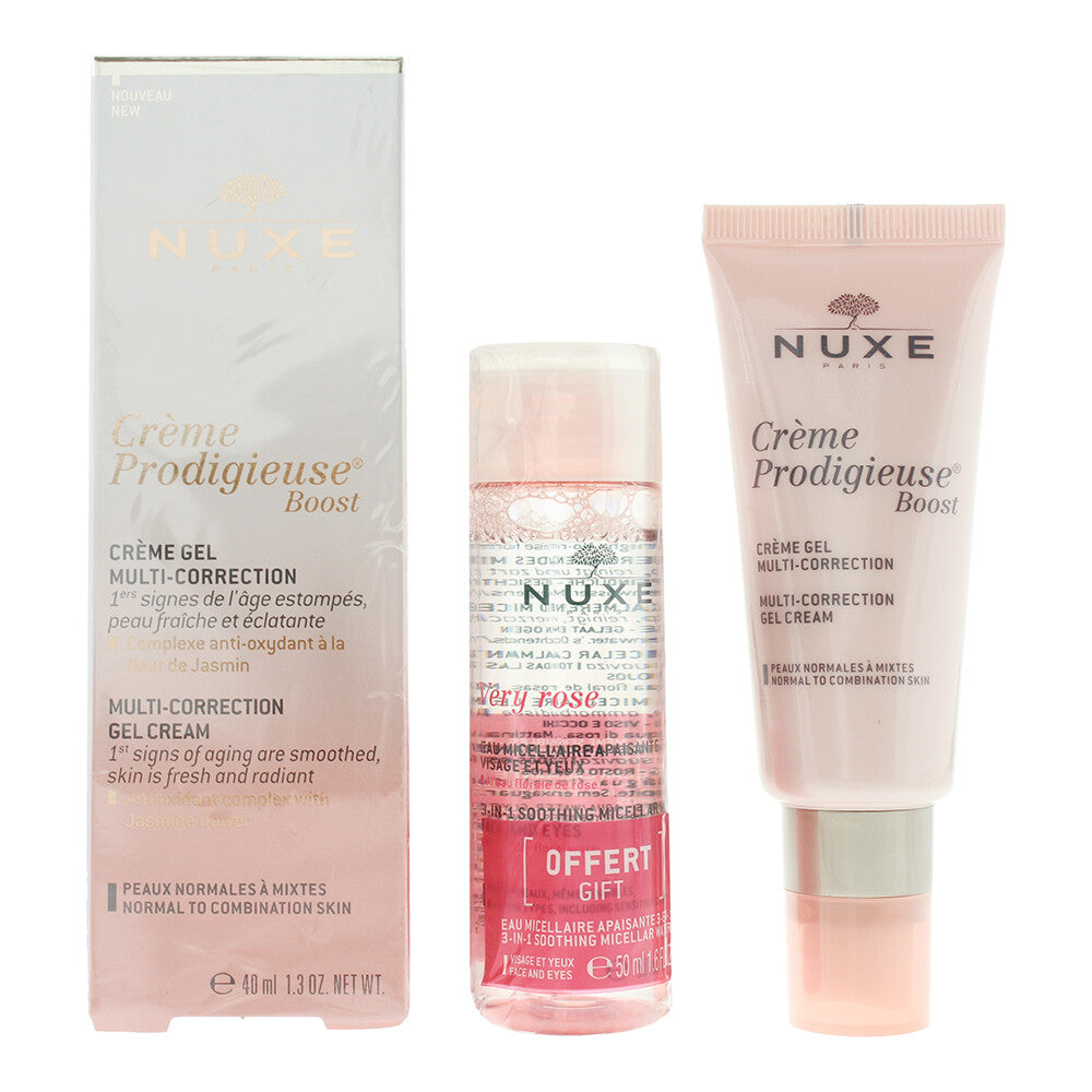 Set Nuxe: Very Rose, Cleansing, Micellar Water, For Sensitive Skin, 50 ml + Creme Prodigieuse Boost, Multi-Correction, Gel Cream, For Face, 40 ml - Feel You