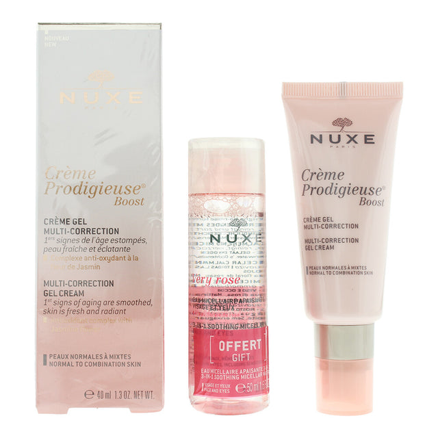Set Nuxe: Very Rose, Cleansing, Micellar Water, For Sensitive Skin, 50 ml + Creme Prodigieuse Boost, Multi-Correction, Gel Cream, For Face, 40 ml - Feel You