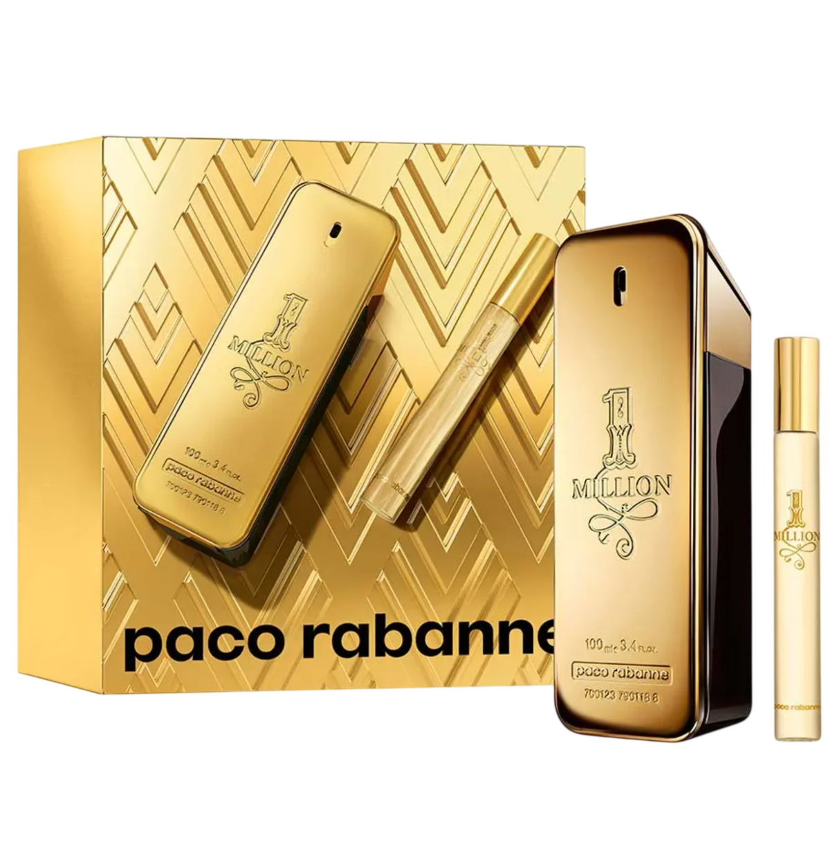 Set Paco Rabanne: 1 Million, Eau De Toilette, For Men, 100 ml + 1 Million, Eau De Toilette, For Men, 10 ml - Feel You
