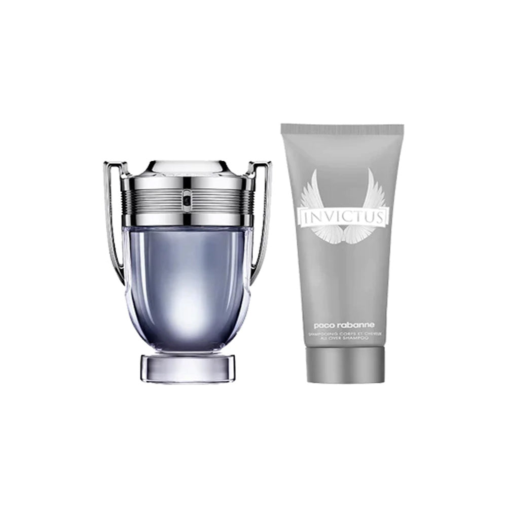 Set Paco Rabanne: Invictus, Eau De Toilette, For Men, 100 ml + Invictus All Over, Shower Gel & Shampoo 2-In-1, 100 ml - Feel You