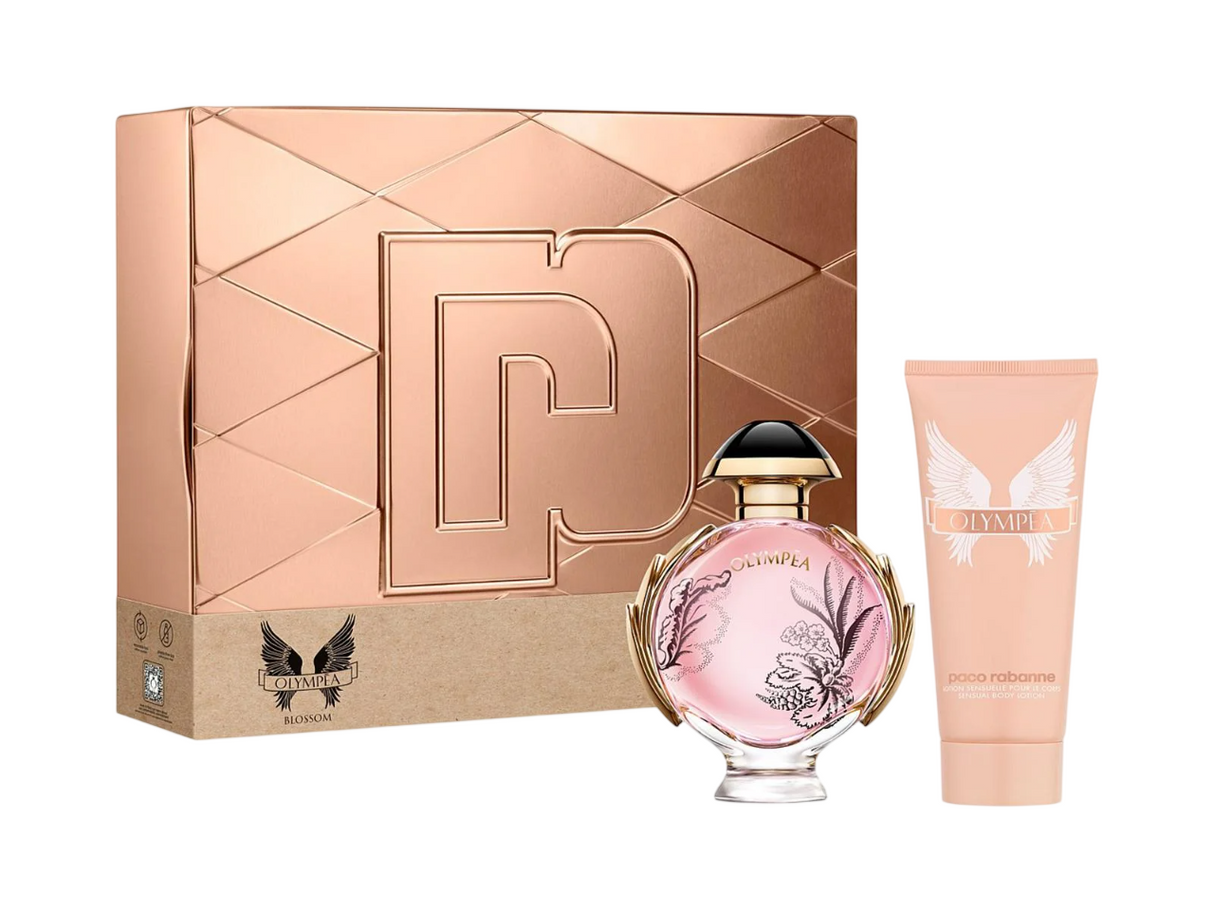 Set Paco Rabanne: Olympea Blossom, Eau De Parfum, For Women, 80 ml + Olympea Blossom, Hydrating, Body Lotion, 100 ml - Feel You