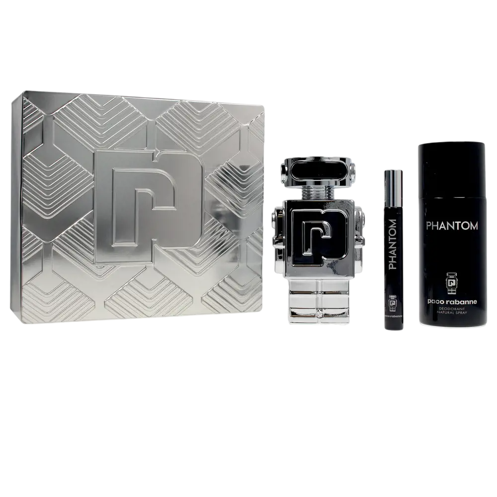 Set Paco Rabanne: Phantom, Eau De Toilette, For Men, 100 ml + Phantom, Eau De Toilette, For Men, 10 ml + Phantom, Deodorant Spray, For Women, 150 ml - Feel You