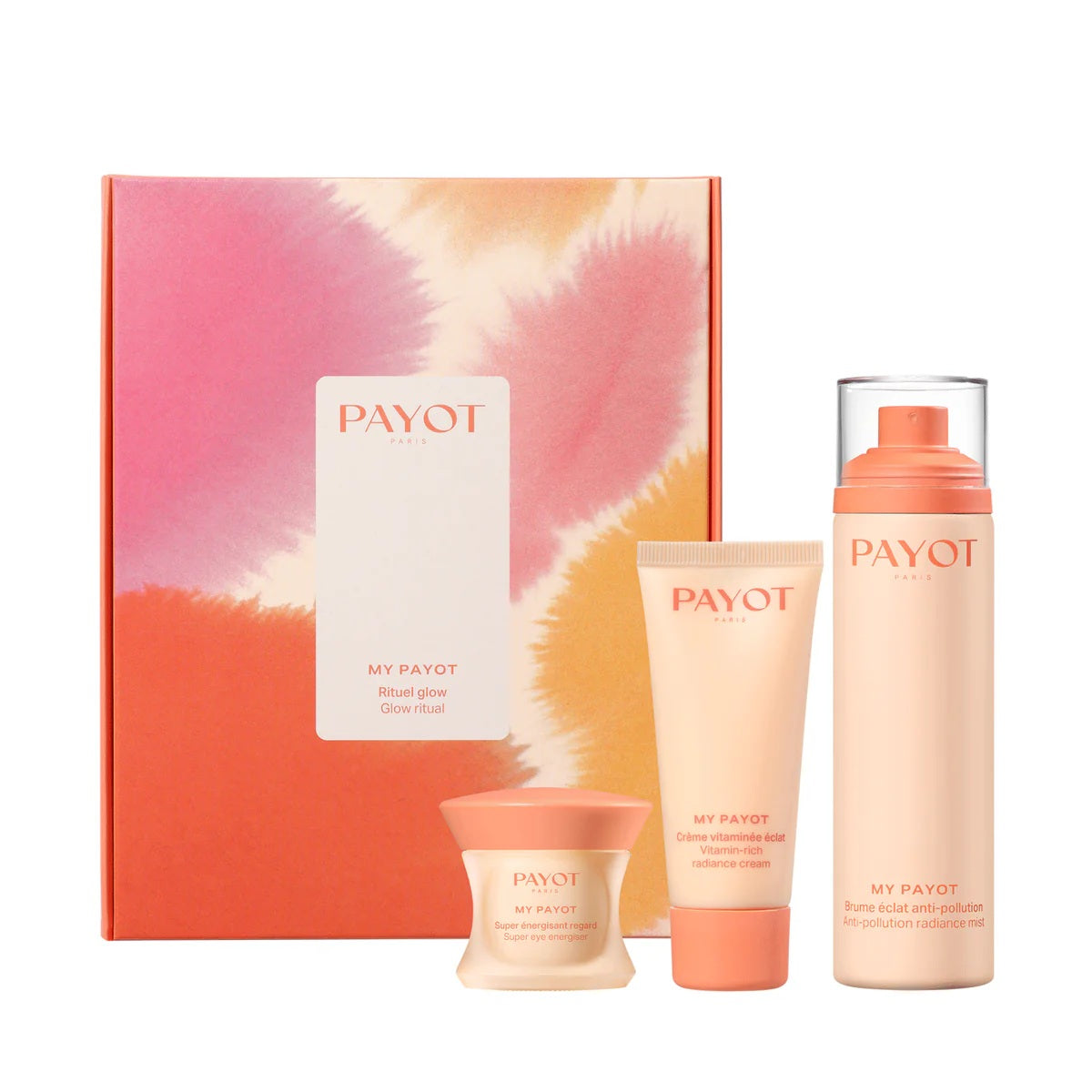 Set Payot: My Payot Glow, Illuminating, Mist Spray, For Face, 100 ml + My Payot Glow, Hydrating, Cream, For Face, 30 ml + My Payot Glow, Exfoliating, Cream Mask, For Face, 15 ml - Feel You