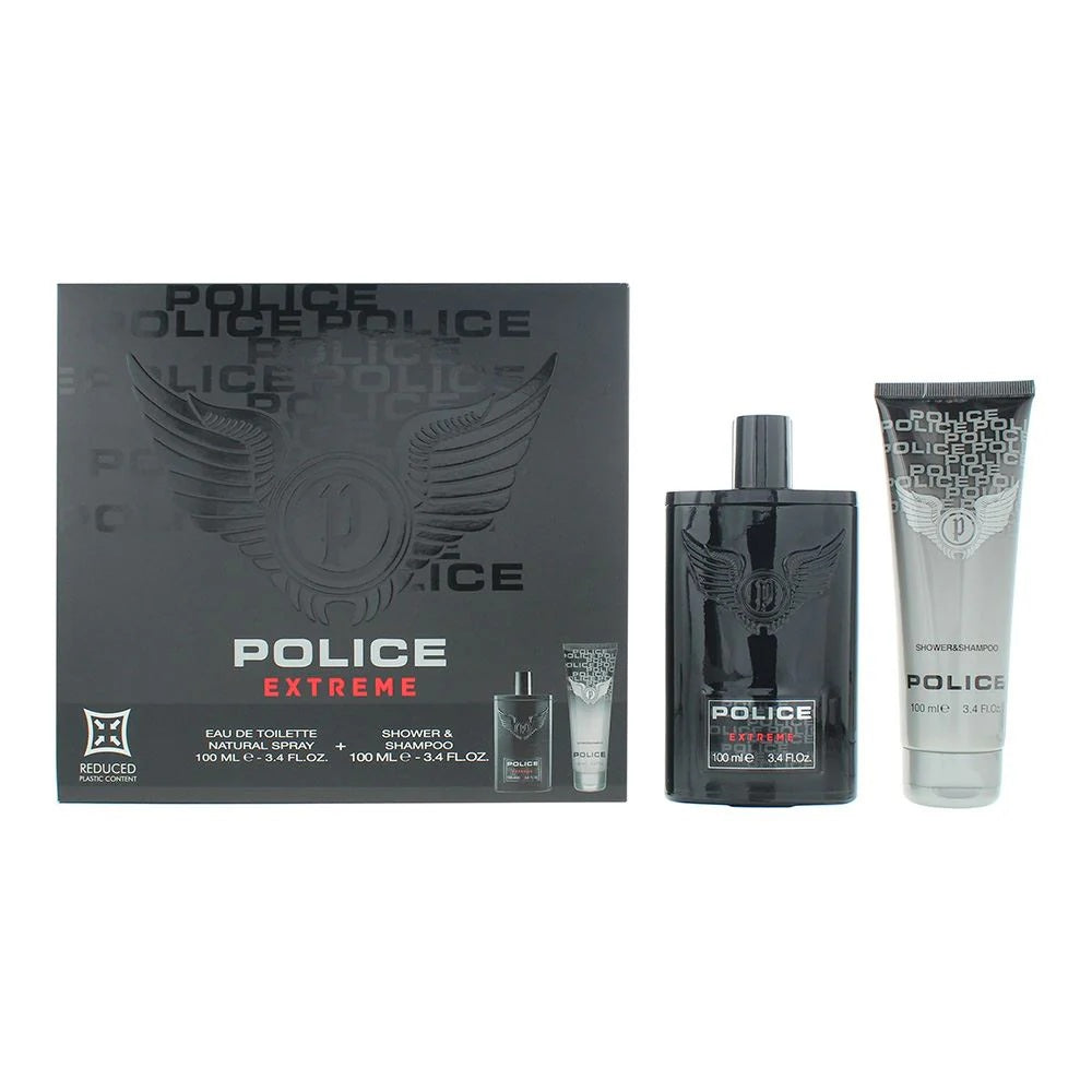 Set Police: Extreme, Eau De Toilette, For Men, 100 ml + Extreme, Shower Gel & Shampoo 2-In-1, 100 ml - Feel You