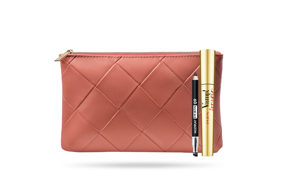 Set Pupa: Multiplay, Double-Ended, Eyeshadow & Kajal Eyeliner 2-In-1, 09, Deep Black, 1.2 g + Vamp! Mascara Forever, Paraben-Free, Waterproof, Mascara, 111, Black, 9 ml - Feel You