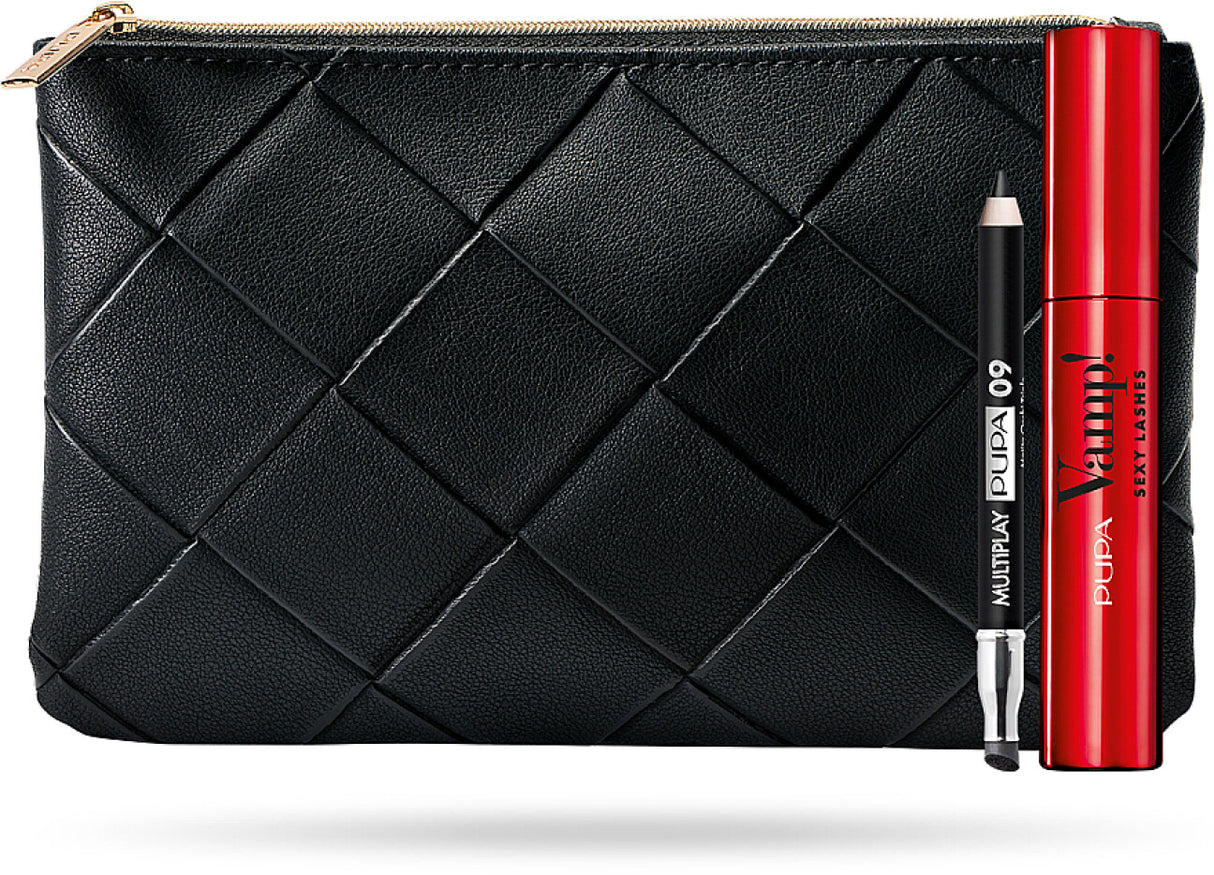Set Pupa: Multiplay, Double-Ended, Eyeshadow & Kajal Eyeliner 2-In-1, 09, Deep Black, 1.2 g + Vamp! Sexy Lashes, Paraben-Free, Mascara, 001, Black, 12 ml - Feel You