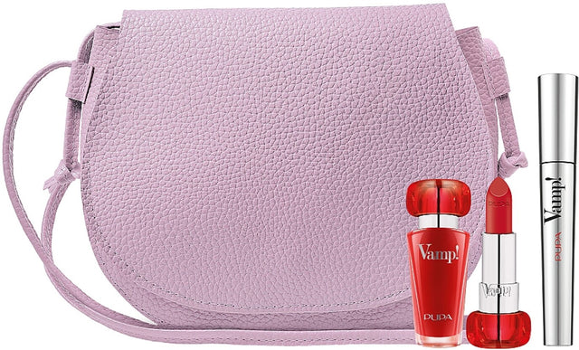 Set Pupa: Vamp! Definition, Paraben-Free, Waterproof, Lash Defining, Mascara, 001, Extra Black, 9 ml + Vamp!, Paraben-Free, Volume, Cream Lipstick, 301, Intense Red, 3.5 g - Feel You
