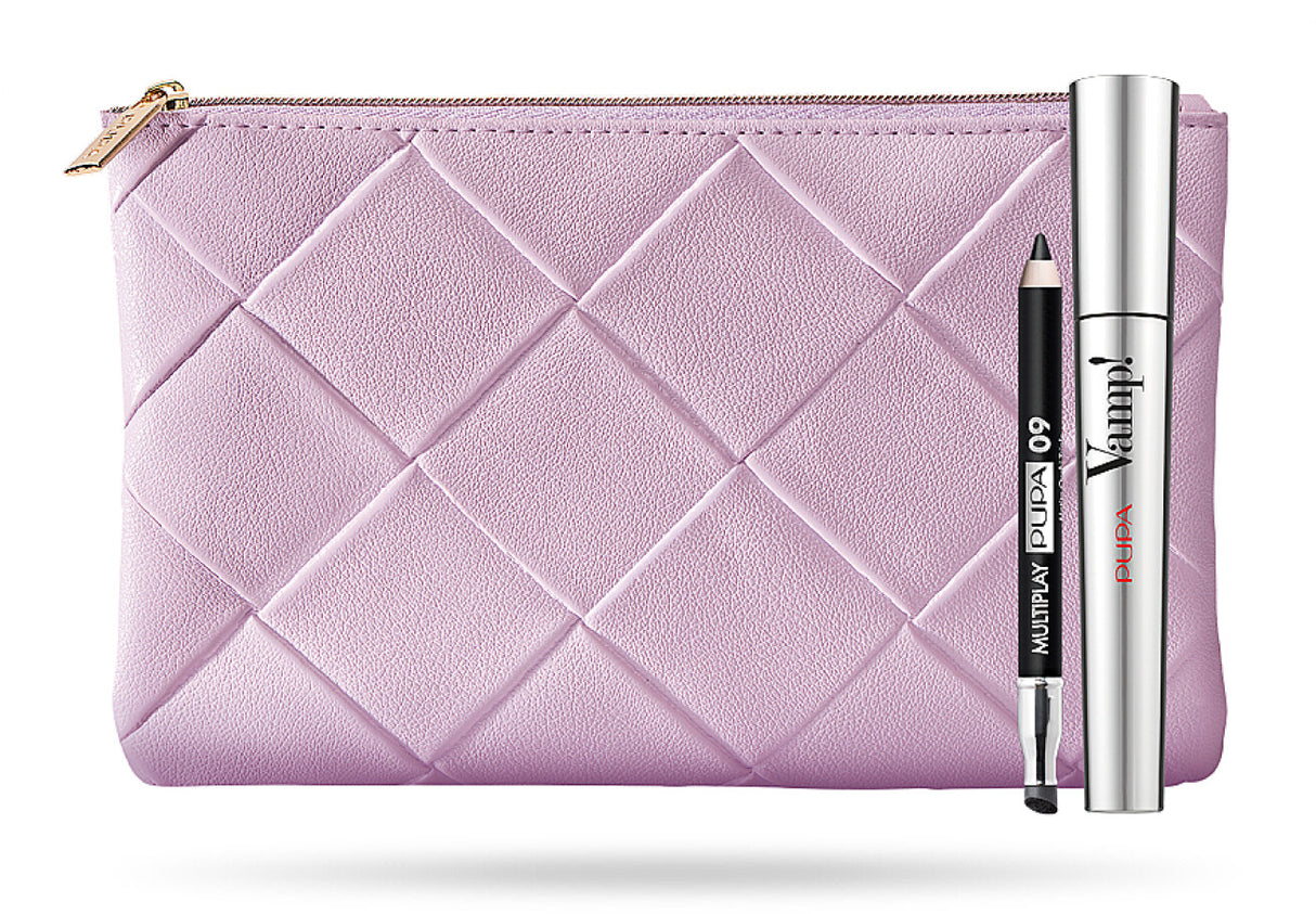 Set Pupa: Vamp!, Paraben-Free, Extra Volume, Mascara, 100, Black, 9 ml + Multiplay, Double-Ended, Eyeshadow & Kajal Eyeliner 2-In-1, 09, Deep Black, 1.2 g - Feel You