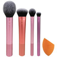 Set Real Techniques: Everyday Essentials Kit, Eyebrow Cream  Pencil, Powder & Brush 3-In-1, 2 + Everyday Essentials Kit, Makeup Sponge, Orange + Everyday Essentials Kit, Foundation Brush - Feel You
