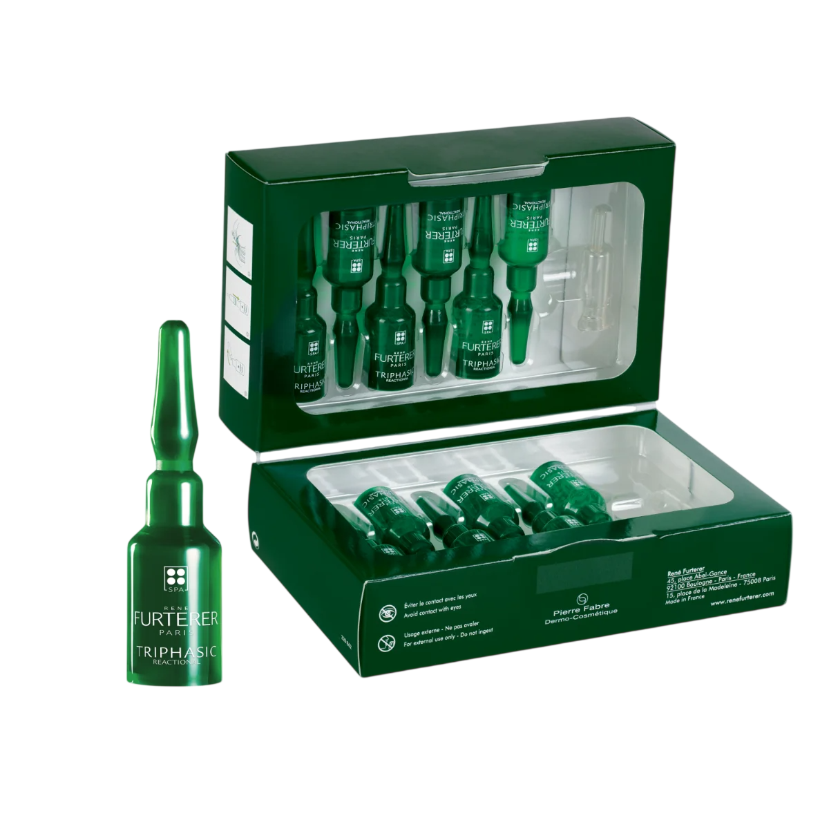 Set, Rene Furterer, Triphasic Progressive, Anti-Hair Loss, Ampoules Treatment Serum, For Hair, Unisex, 8 pcs, 5 ml - Feel You