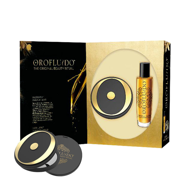 Set Revlon: Orofluido, Hair Oil, For Hydrate/Detangle & Shine, 100 ml + Compact Mirror, Black - Feel You