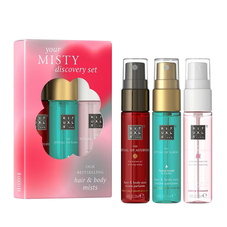 Set Rituals: The Ritual Of Ayurveda, Hair Scented Mist, For Women, 20 ml + The Ritual Of Karma, Hair Scented Mist, For Women, 20 ml + The Ritual Of Sakura, Hair Scented Mist, For Women, 20 ml - Feel You