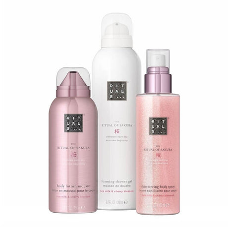 Set Rituals: The Ritual Of Sakura, Shower Mousse, 200 ml + The Ritual Of Sakura, Shimmer, Body Spray, 150 ml + The Ritual Of Sakura, Body Lotion, 150 ml - Feel You
