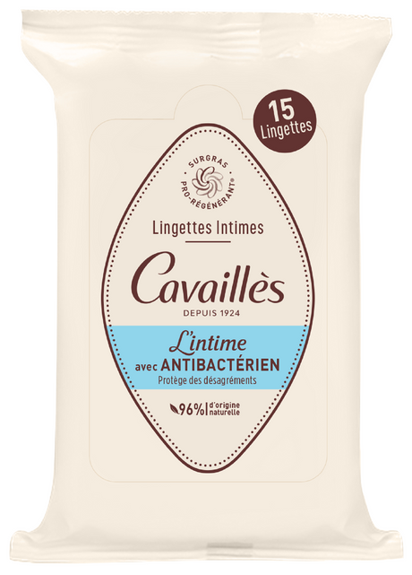 Set, Roge Cavailles, Antibacterial Intimate, Intimate Wipes, 15 pcs - Feel You