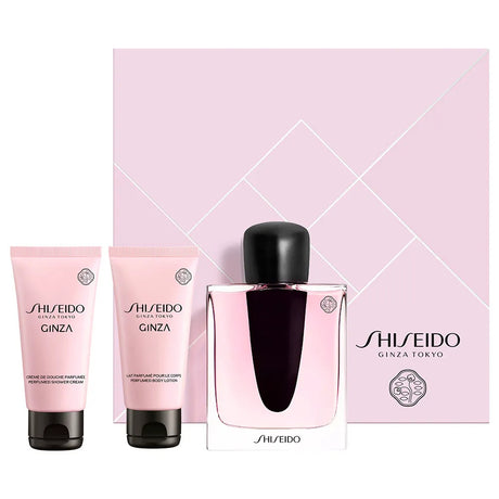 Set Shiseido: Ginza, Eau De Parfum, For Women, 50 ml + Ginza, Moisturizing, Body Lotion, 50 ml + Ginza, Cleansing, Shower Gel, For All Skin Types, 50 ml - Feel You