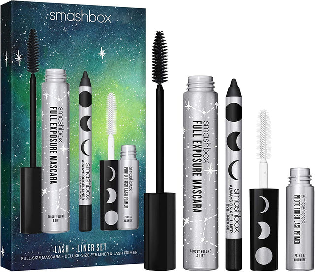 Set Smashbox: Photo Finish, Eyelash Primer, 4 ml + Always On, Gel Pencil Eyeliner, Brewed, 1.2 g + Full Exposure, Waterproof, Volumizing, Mascara, Black, 9.56 ml - Feel You