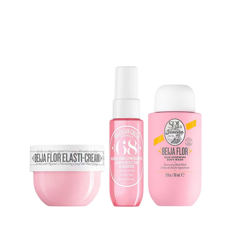 Set Sol de Janeiro: Beija Flor, Regenerating, Body Wash, 90 ml + Beija Flor, Elasticity, Cream, For Face, 50 ml + Brazilian Crush Cheirosa '68, Scented Spray, For Women, 30 ml - Feel You