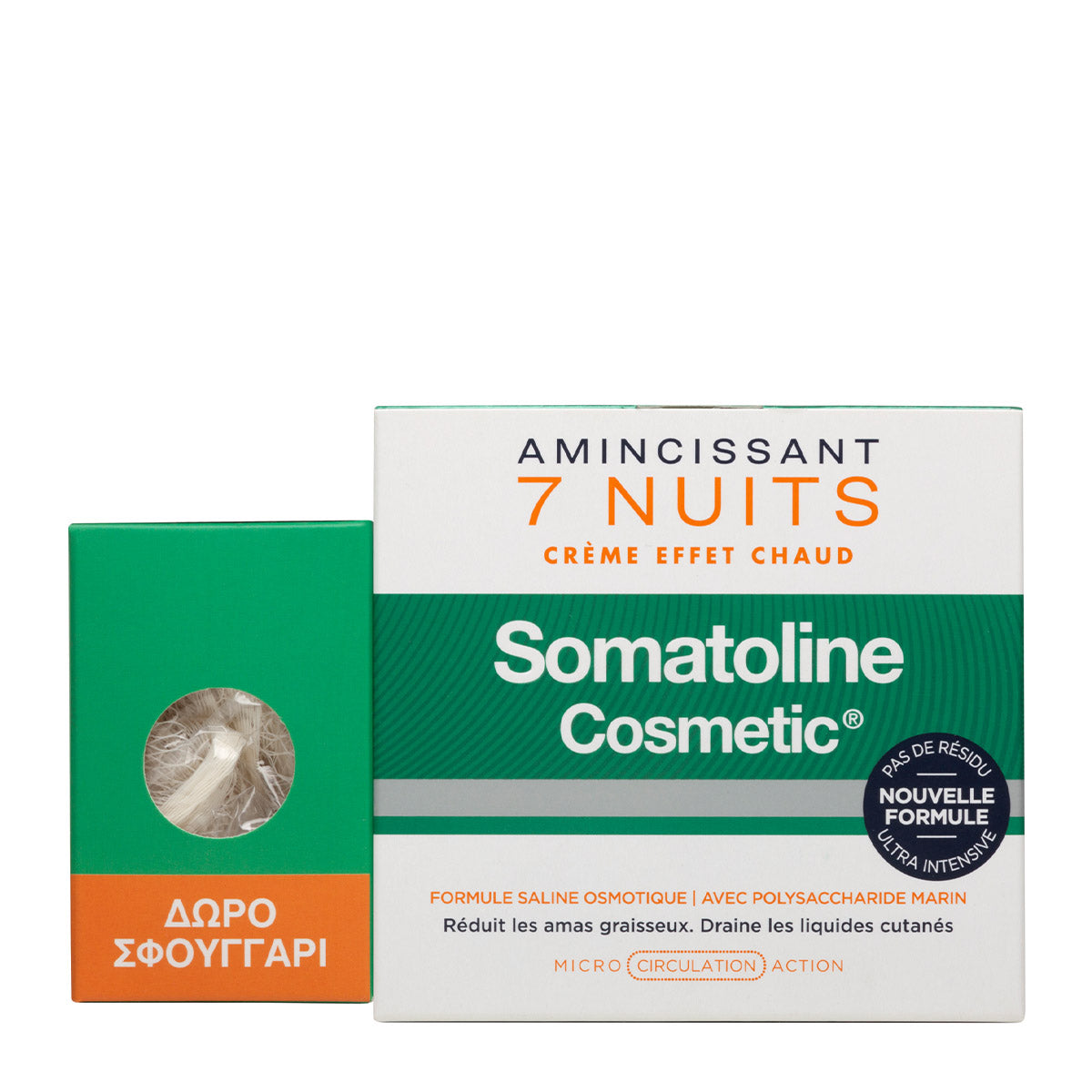 Set Somatoline Cosmetic: 7 Nights, Slimming, Body Cream, Body, 400 ml + Somatoline, Cleanse and Scrub, Body Sponge - Feel You