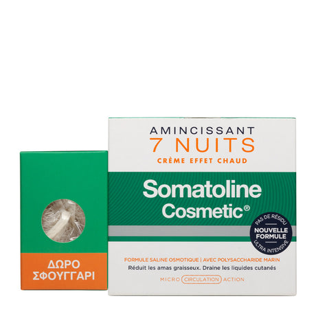 Set Somatoline Cosmetic: 7 Nights, Slimming, Body Cream, Body, 400 ml + Somatoline, Cleanse and Scrub, Body Sponge - Feel You