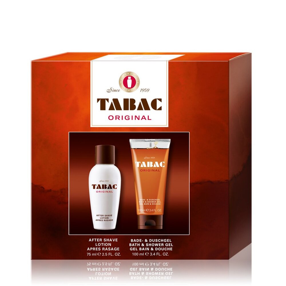 Set Tabac: Original, After-Shave Lotion, 75 ml + Original, Cleansing, Shower Gel, All Over Body, All Skin Types, 100 ml - Feel You