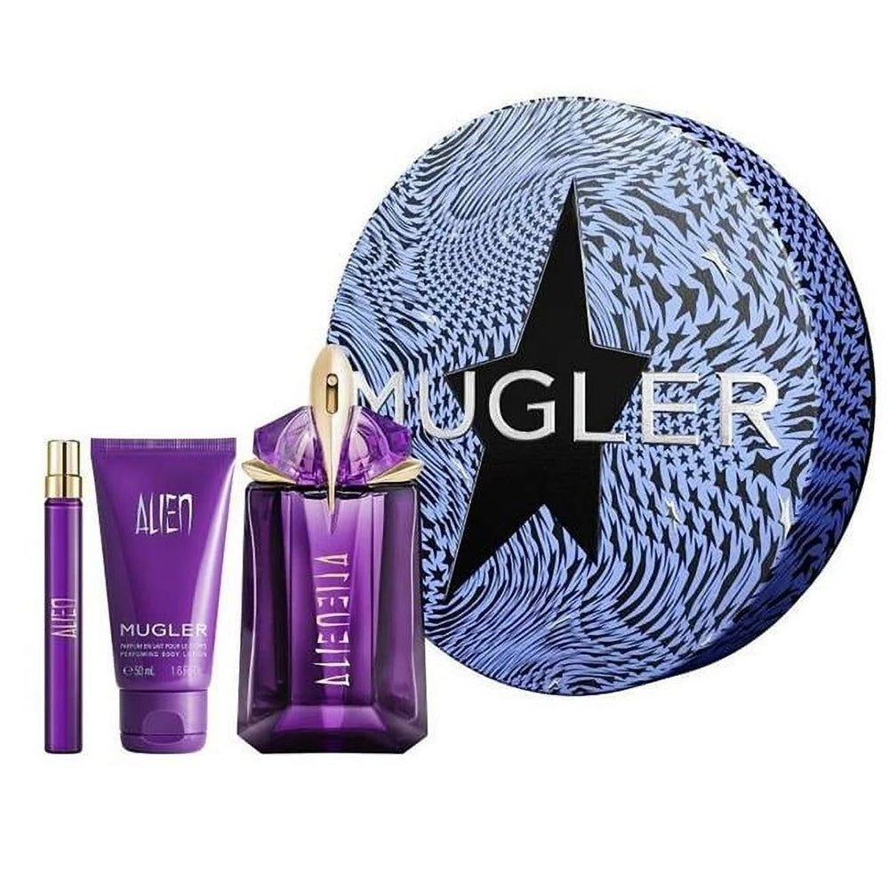 Set Thierry Mugler: Alien, Eau De Parfum, For Women, 60 ml + Alien, Eau De Parfum, For Women, 10 ml + Alien, Hydrating, Body Lotion, 50 ml - Feel You
