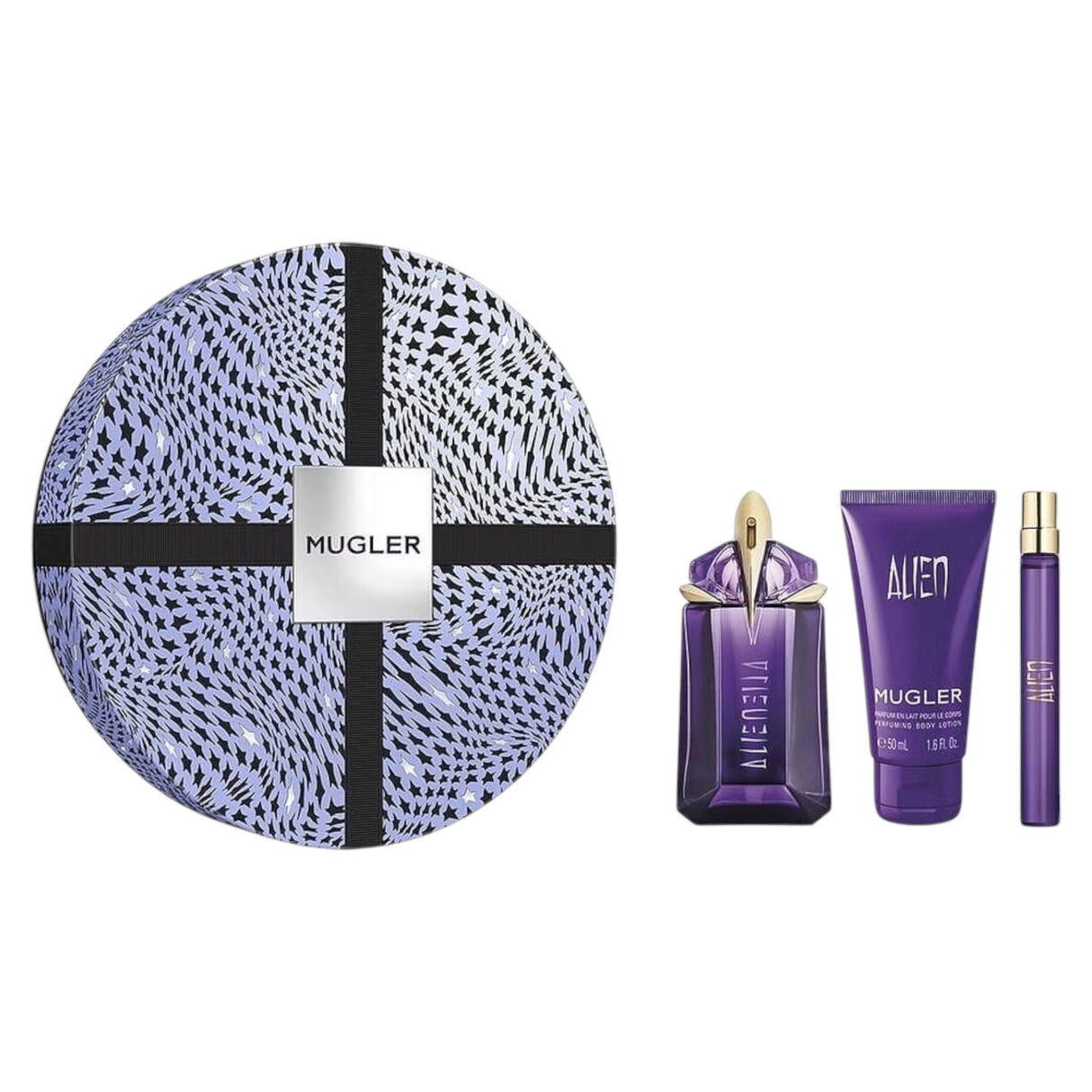 Set Thierry Mugler: Alien, Eau De Parfum, For Women, 60 ml + Alien, Hydrating, Body Lotion, 50 ml + Alien, Eau De Parfum, For Women, 10 ml - Feel You