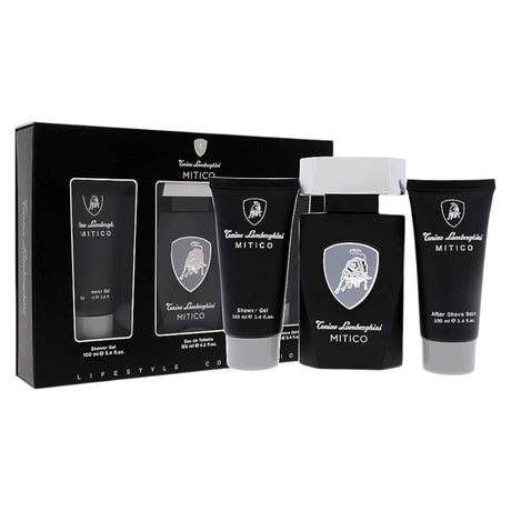 Set Tonino Lamborghini: Mitico, Eau De Toilette, For Men, 125 ml + Mitico, Hydration, Shower Gel, All Skin Types, 100 ml + Mitico, Hydrating, After-Shave Balm, 100 ml - Feel You