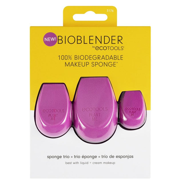Set Trio, EcoTools, Bioblender, Makeup Sponge, Purple, 3 pcs - Feel You