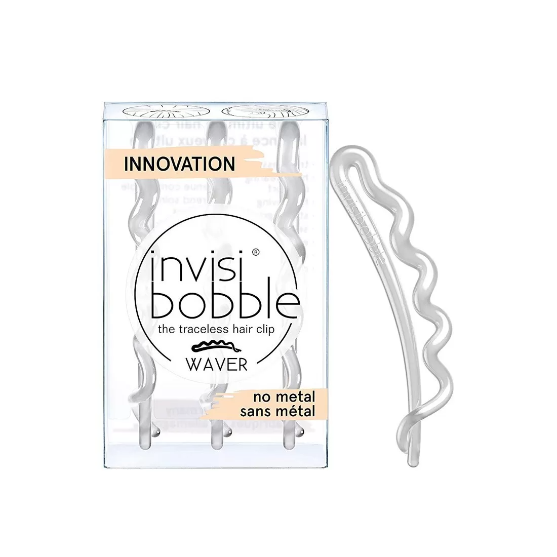 Set Trio, InvisiBobble, Waves, Hair Clip, Crystal Clear, 3 pcs - Feel You