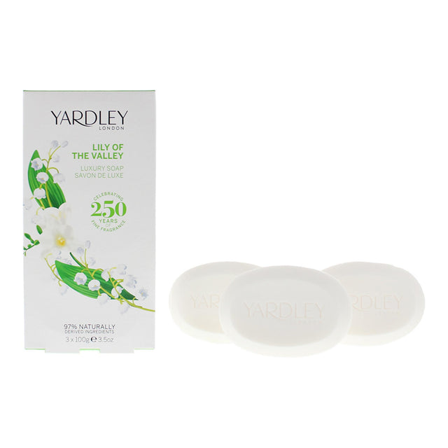 Set Trio, Yardley, Lily Of The Valley, Soap Bar, For Face & Body, 3 pcs, 100 g - Feel You