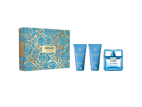 Set Versace: Eau Fraiche, Eau De Toilette, For Men, 50 ml + Eau Fraiche, Hydrating, Shower Gel, For All Skin Types, 50 ml + Eau Fraiche, Soothing, After-Shave Balm, 50 ml - Feel You