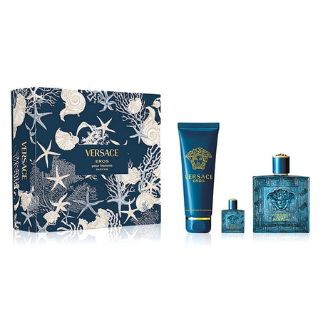Set Versace: Eros, Eau De Parfum, For Men, 100 ml + Eros, Eau De Parfum, For Men, 5 ml *Miniature + Eros, Shower Gel, For All Skin Types, 150 ml - Feel You