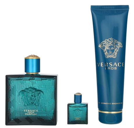 Set Versace: Eros, Eau De Toilette, For Men, 100 ml + Eros, Eau De Toilette, For Men, 5 ml + Eros, Shower Gel, For All Skin Types, 150 ml - Feel You