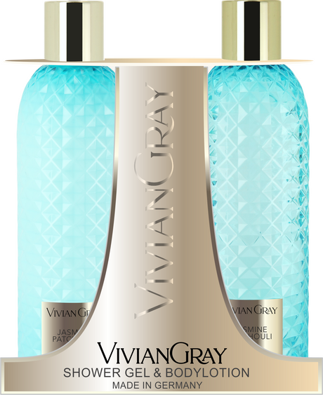 Set Vivian Gray: Gemstone, Jasmine & Patchouli, Soothing, Shower Gel, For All Skin Types, 300 ml + Gemstone, Jasmine & Patchouli, Hydrating, Body Lotion, 300 ml - Feel You