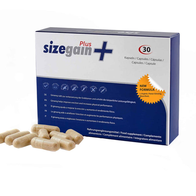 Sizegain, Sizegain Plus, Increase Male Virility & Sexual Potency, Capsules, 30 capsules - Feel You