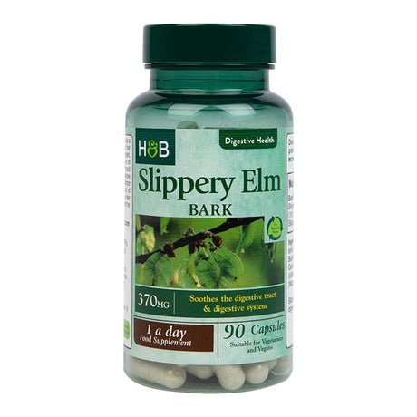 Хлъзгав бряст кора (Slippery Elm Bark) 370мг 90 капсули, H&B - Feel You