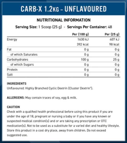 Carb-X | 100% Cyclic Dextrin Carbohydrates - 1200 грама - Feel You
