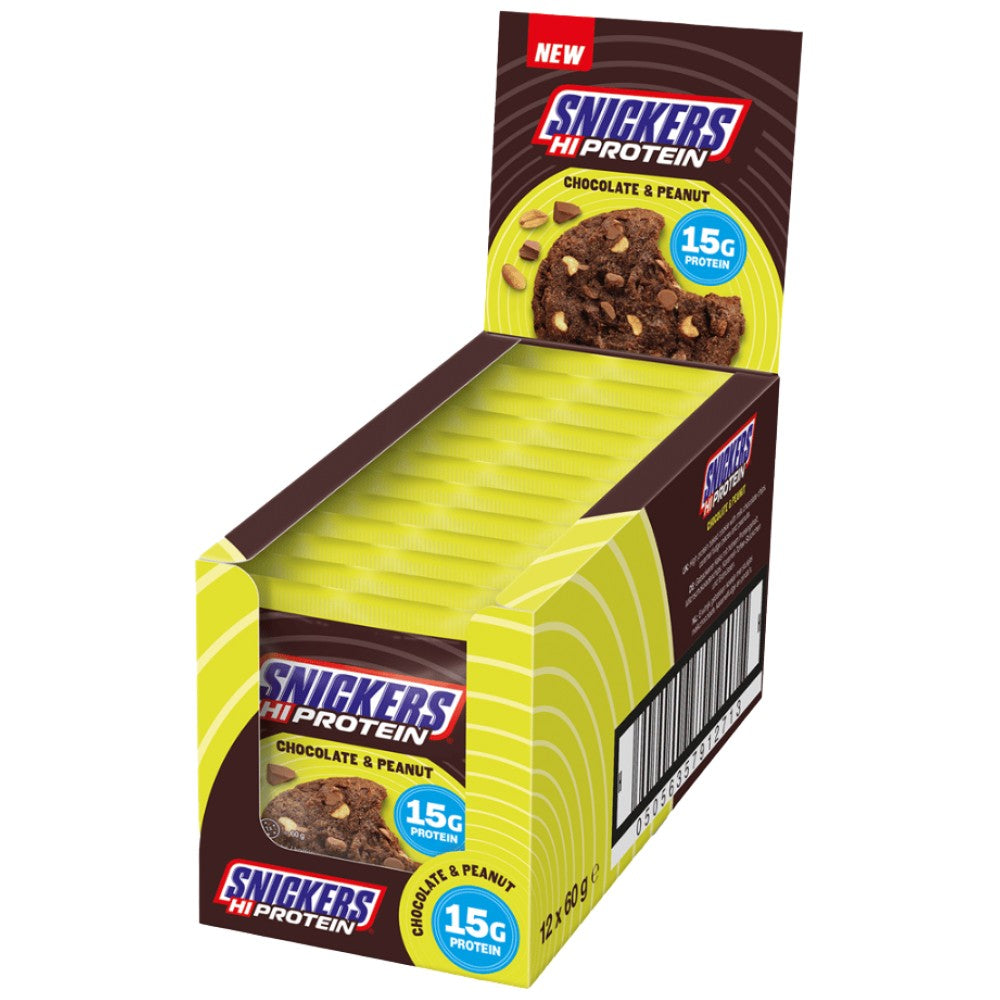 Snickers High Protein Cookie - Chocolate & Peanut - 12 x 60 грама
