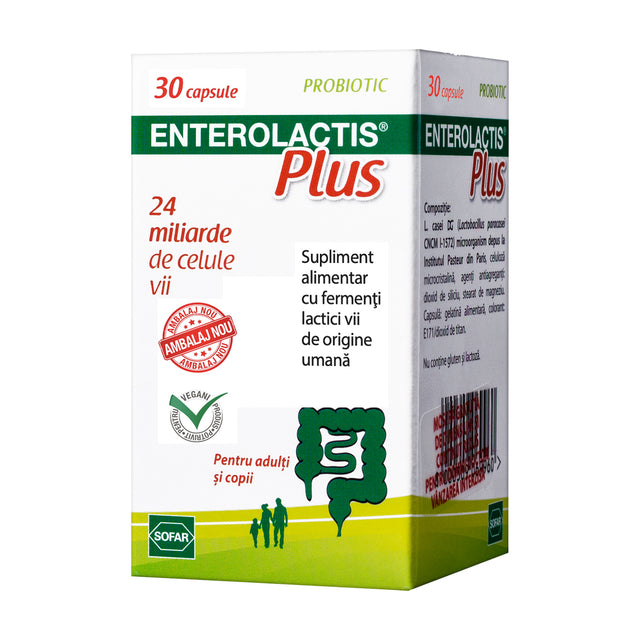 Sofar, Enterolactis Plus, Lactobacillus Paracasei, Supports The Intestinal Flora, Capsules, 30 capsules - Feel You