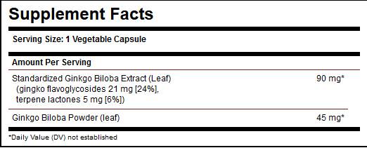 Solgar Ginkgo Biloba Leaf Extract - 60 капсули - Feel You
