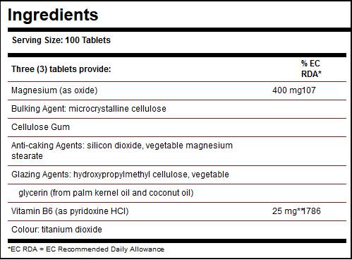 Solgar Magnesium + Vitamin B6 - 100 Таблетки - Feel You