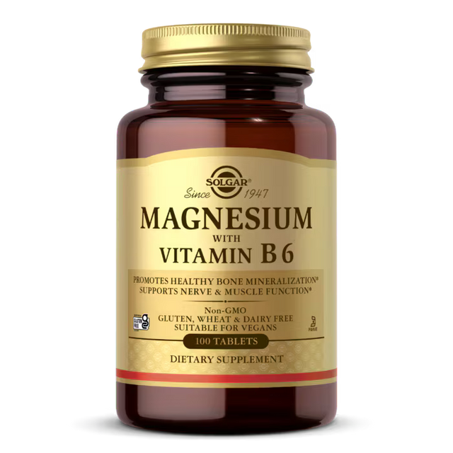 Solgar Magnesium + Vitamin B6 - 100 Таблетки - Feel You